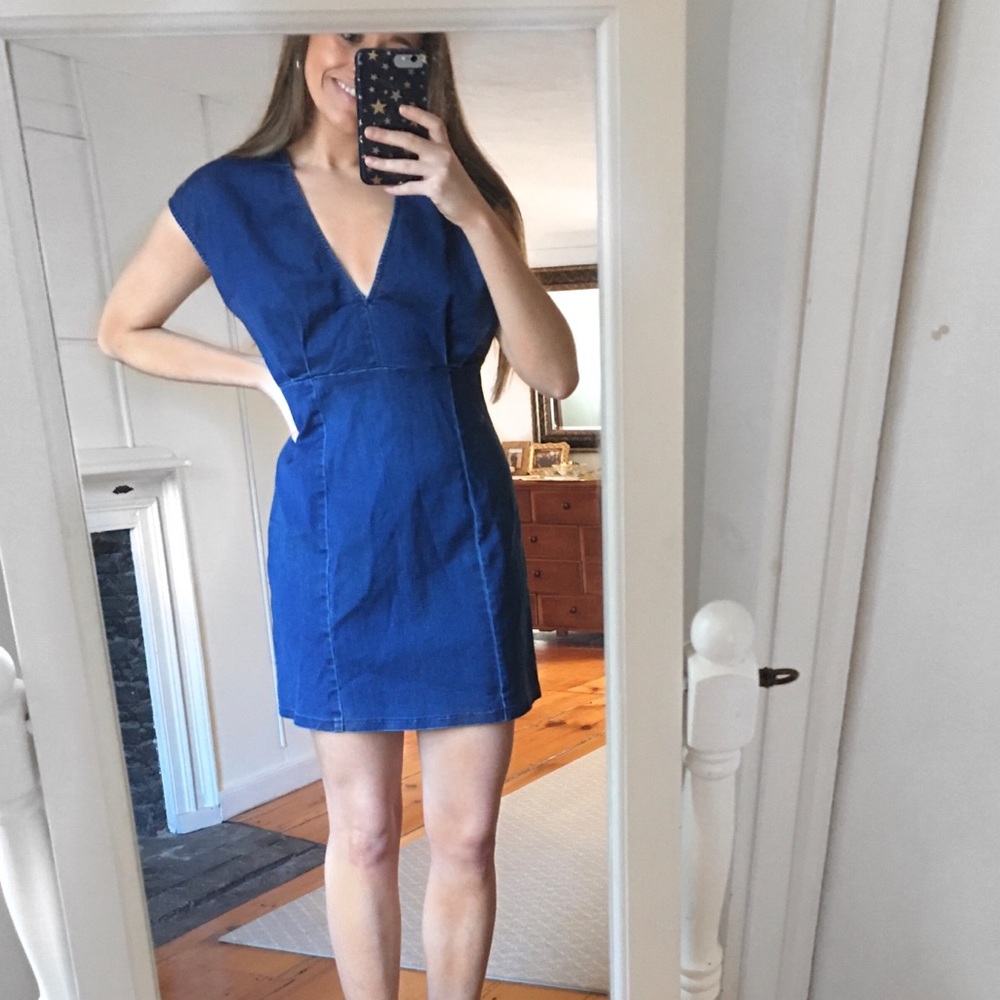 NWOT Free People Blue Denim Mini Dress
